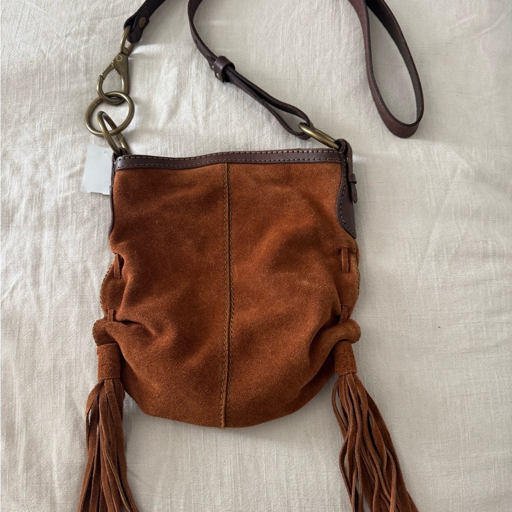 Brown Suede Crossbody Bag
